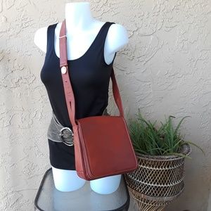 Mark Cross vtg Leather Flap accordian Shoulder Bag